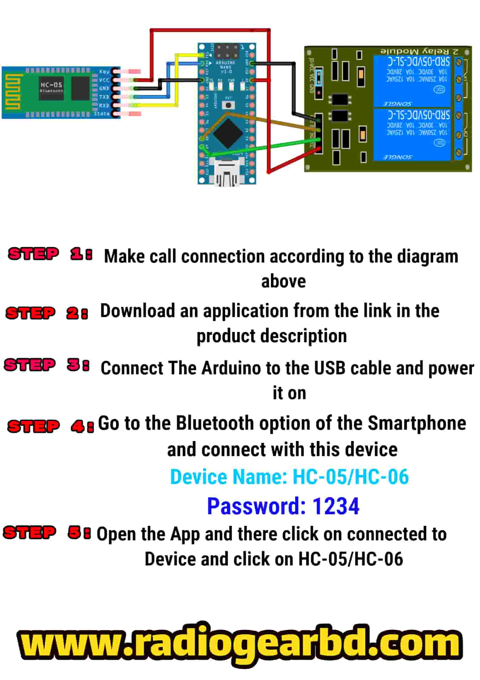 Smartphone Bluetooth Controlled Home Appliance Project Kit