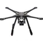 S500 Quadcopter drone frame with carbon fiber landing gear