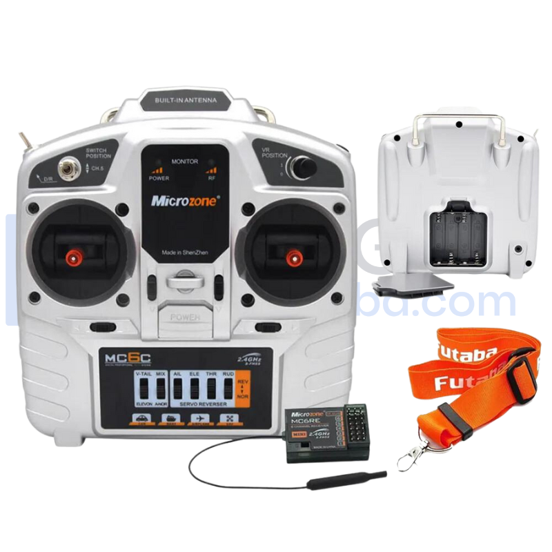 Original MicroZone MC6C 2.4G 6CH Transmitter With 6CH Receiver and Neck Belt